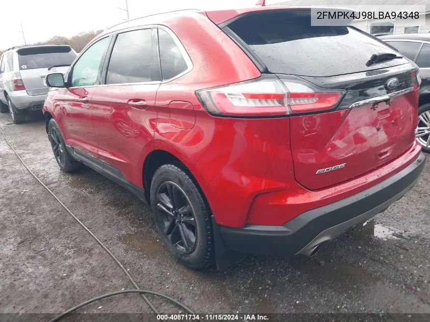 2020 Ford Edge Sel VIN: 2FMPK4J98LBA94348 Lot: 40871734