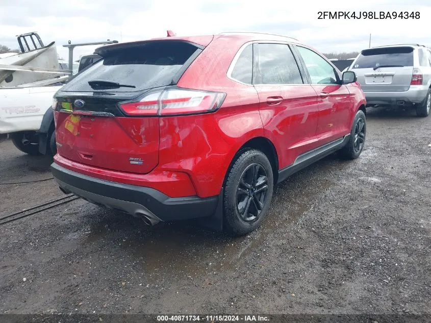 2020 Ford Edge Sel VIN: 2FMPK4J98LBA94348 Lot: 40871734