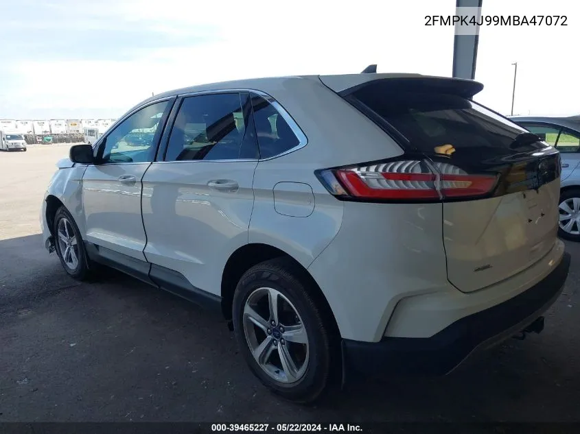 2021 Ford Edge Sel VIN: 2FMPK4J99MBA47072 Lot: 39465227