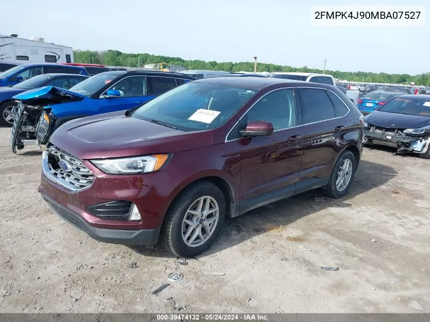 2021 Ford Edge Sel VIN: 2FMPK4J90MBA07527 Lot: 39474132