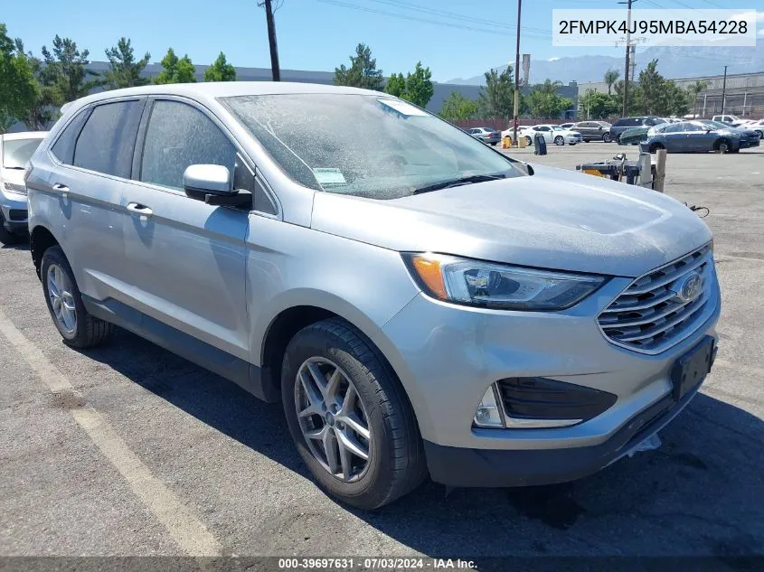 2021 Ford Edge Sel VIN: 2FMPK4J95MBA54228 Lot: 39697631