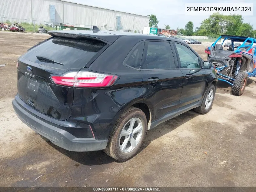 2021 Ford Edge Se VIN: 2FMPK3G9XMBA54324 Lot: 39803711