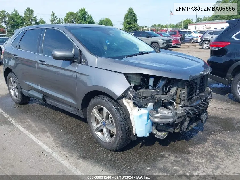 2021 Ford Edge Sel VIN: 2FMPK3J92MBA06566 Lot: 39891240