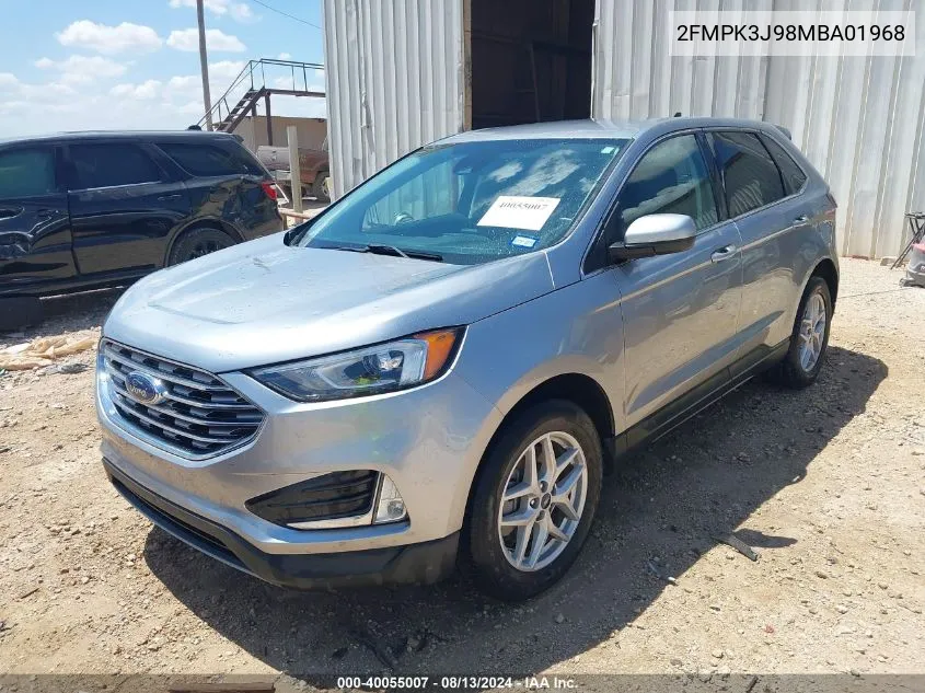 2021 Ford Edge Sel VIN: 2FMPK3J98MBA01968 Lot: 40055007