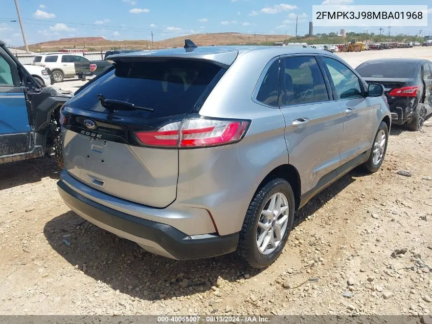 2021 Ford Edge Sel VIN: 2FMPK3J98MBA01968 Lot: 40055007