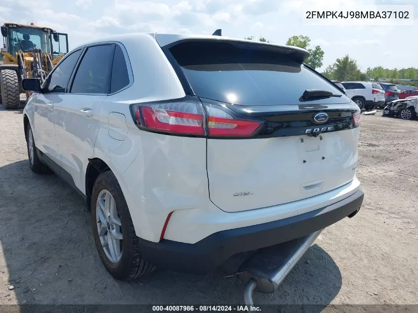 2021 Ford Edge Sel VIN: 2FMPK4J98MBA37102 Lot: 40087986