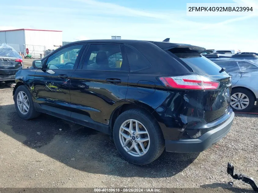 2021 Ford Edge Se VIN: 2FMPK4G92MBA23994 Lot: 40189618