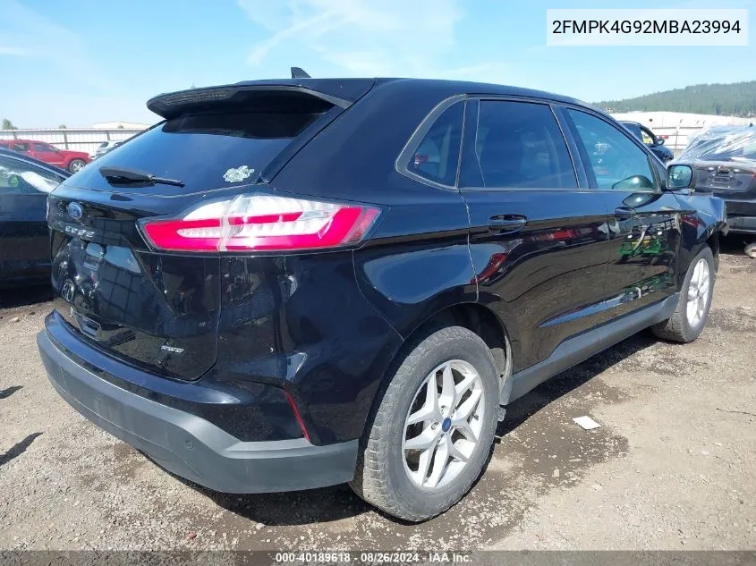 2021 Ford Edge Se VIN: 2FMPK4G92MBA23994 Lot: 40189618