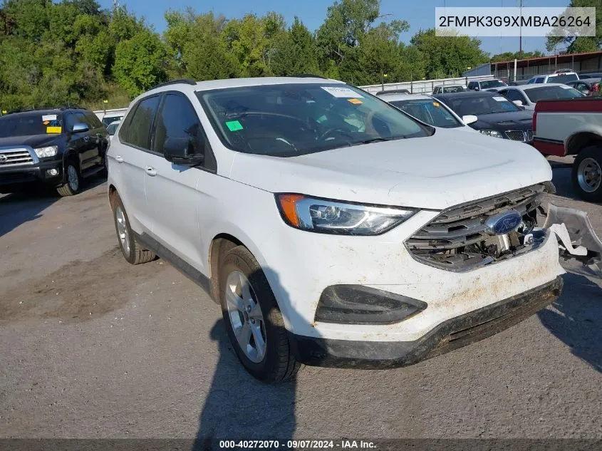 2021 Ford Edge Se VIN: 2FMPK3G9XMBA26264 Lot: 40272070