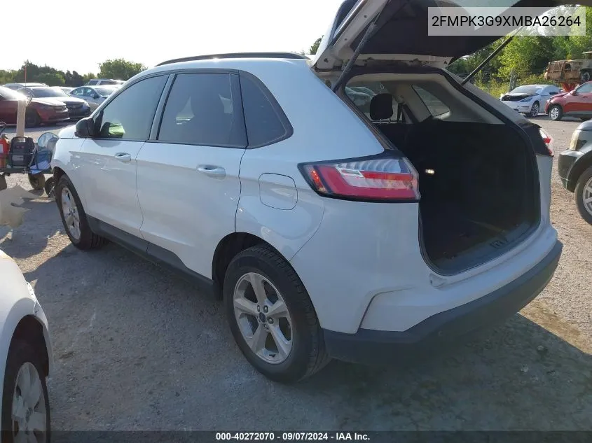 2021 Ford Edge Se VIN: 2FMPK3G9XMBA26264 Lot: 40272070