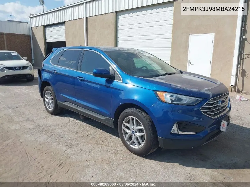 2021 Ford Edge Sel VIN: 2FMPK3J98MBA24215 Lot: 40289560