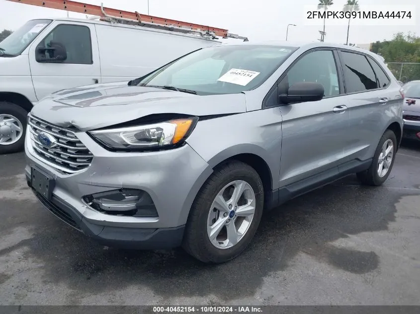 2021 Ford Edge Se VIN: 2FMPK3G91MBA44474 Lot: 40452154