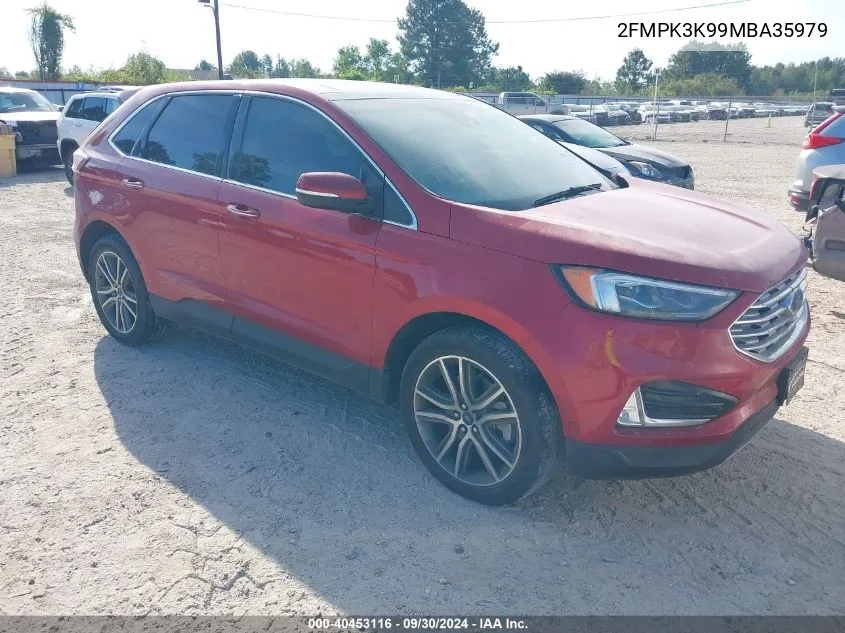 2021 Ford Edge Titanium VIN: 2FMPK3K99MBA35979 Lot: 40453116