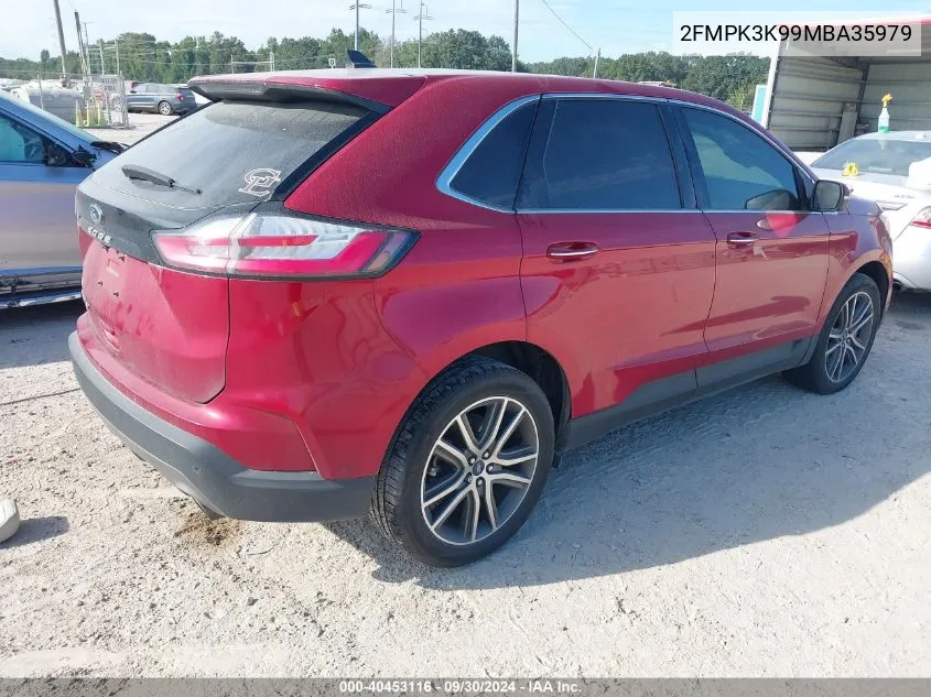 2021 Ford Edge Titanium VIN: 2FMPK3K99MBA35979 Lot: 40453116