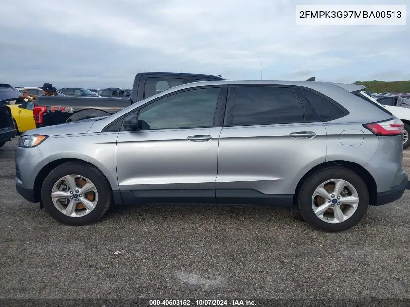 2021 Ford Edge Se VIN: 2FMPK3G97MBA00513 Lot: 40503152