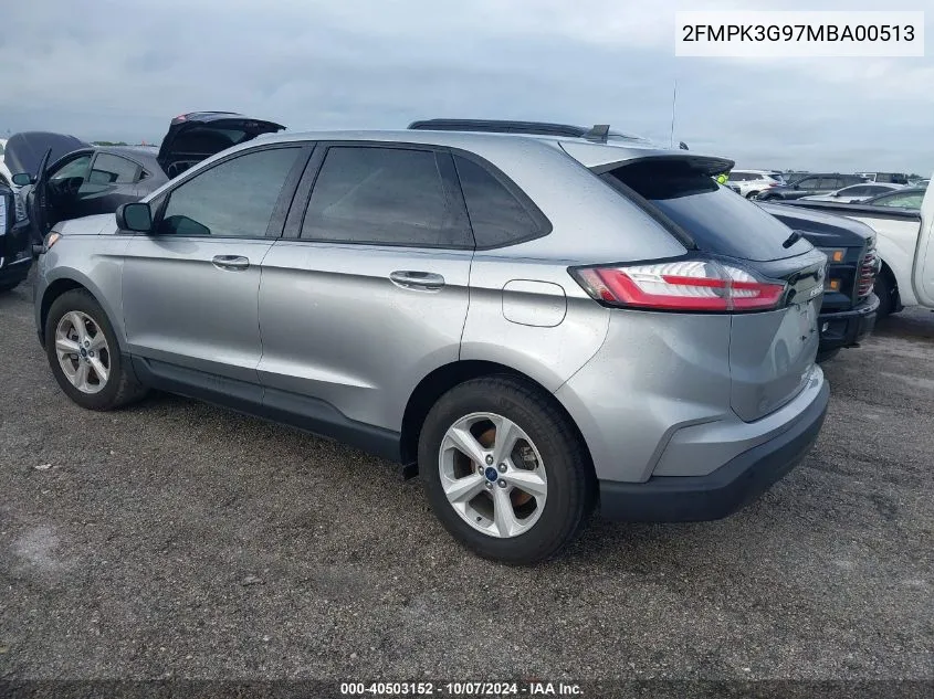 2021 Ford Edge Se VIN: 2FMPK3G97MBA00513 Lot: 40503152