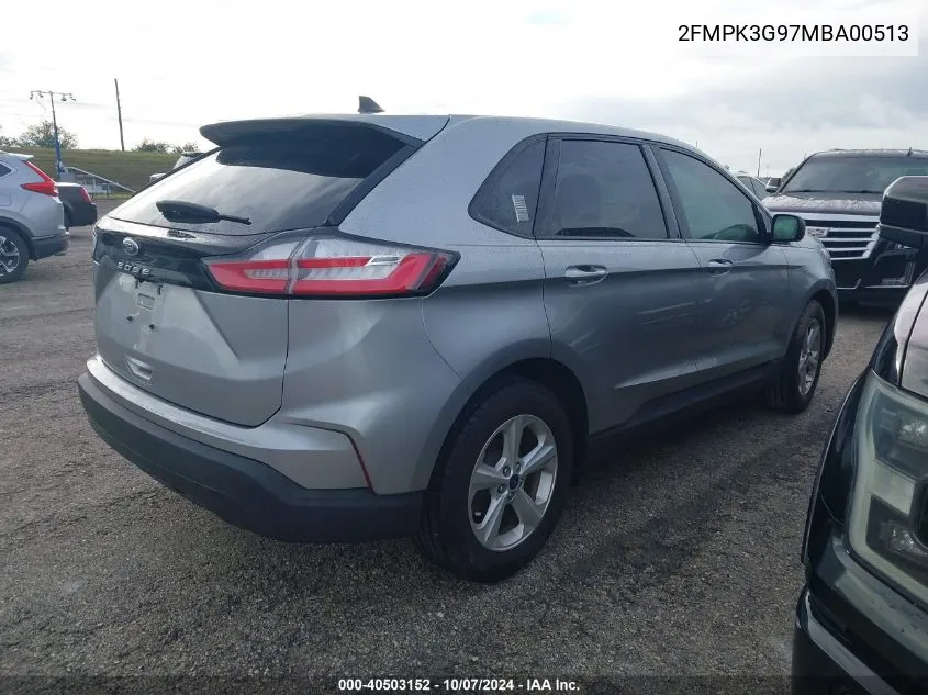 2021 Ford Edge Se VIN: 2FMPK3G97MBA00513 Lot: 40503152