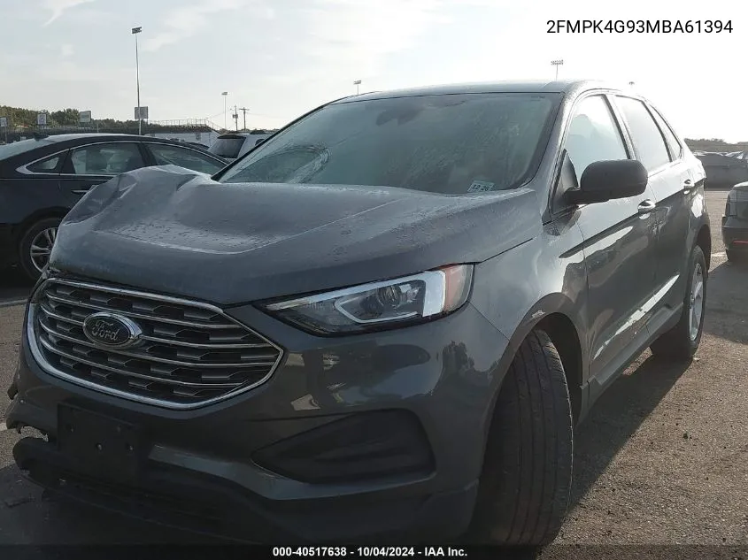 2021 Ford Edge Se VIN: 2FMPK4G93MBA61394 Lot: 40517638