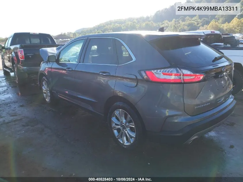 2021 Ford Edge Titanium VIN: 2FMPK4K99MBA13311 Lot: 40528403