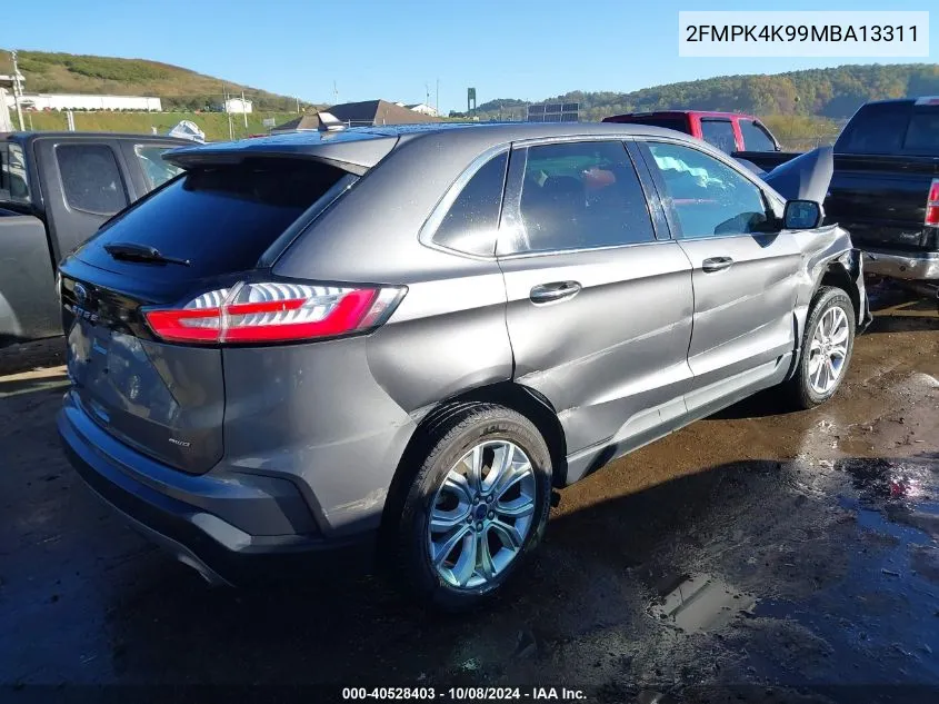 2021 Ford Edge Titanium VIN: 2FMPK4K99MBA13311 Lot: 40528403