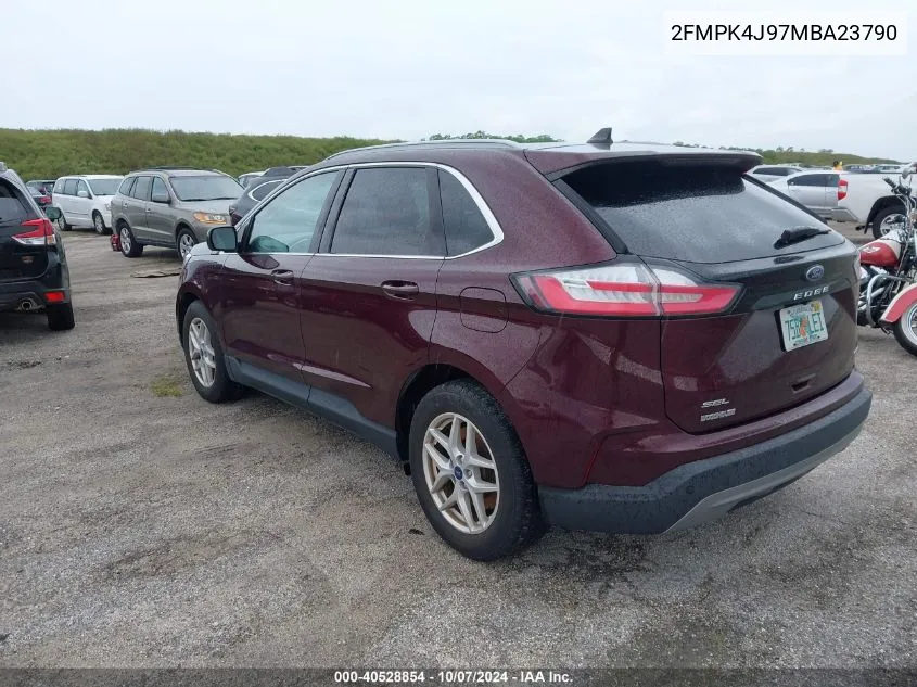 2021 Ford Edge Sel VIN: 2FMPK4J97MBA23790 Lot: 40528854