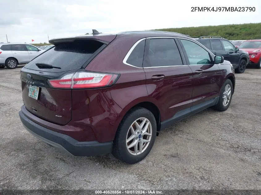 2021 Ford Edge Sel VIN: 2FMPK4J97MBA23790 Lot: 40528854