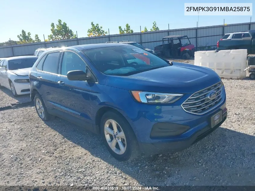 2021 Ford Edge Se VIN: 2FMPK3G91MBA25875 Lot: 40533519