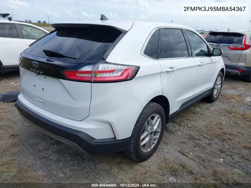 2021 Ford Edge Sel VIN: 2FMPK3J95MBA54367 Lot: 40544865