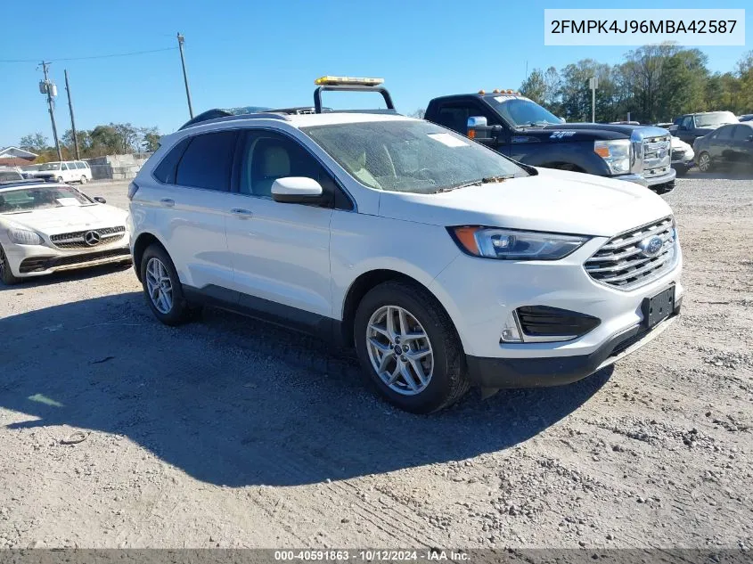 2021 Ford Edge Sel VIN: 2FMPK4J96MBA42587 Lot: 40591863