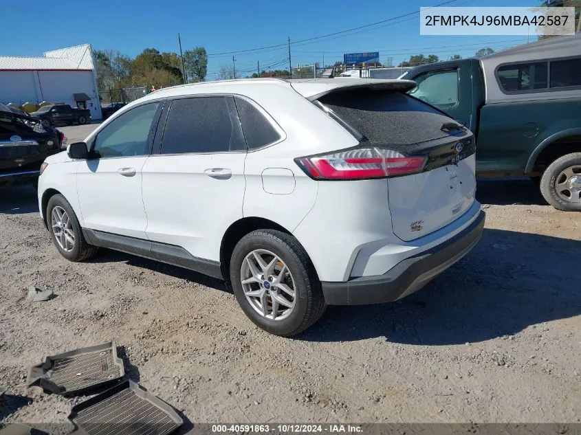 2021 Ford Edge Sel VIN: 2FMPK4J96MBA42587 Lot: 40591863