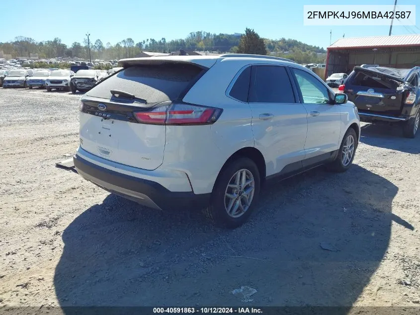 2021 Ford Edge Sel VIN: 2FMPK4J96MBA42587 Lot: 40591863