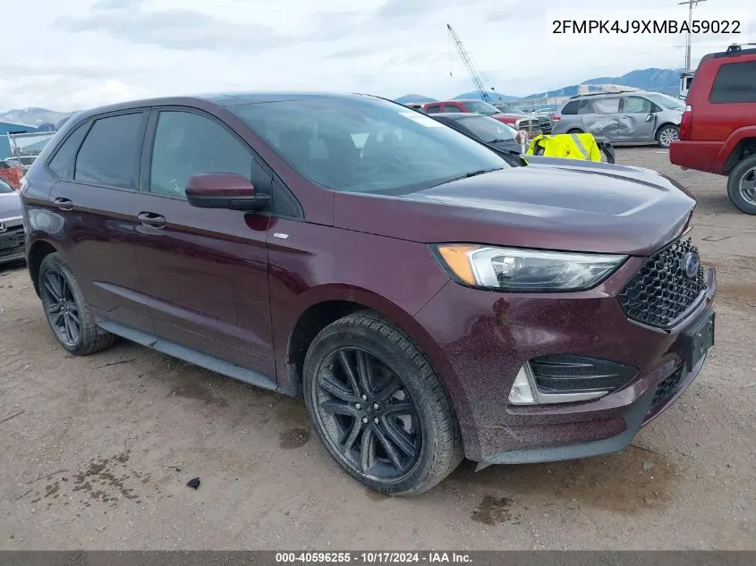 2021 Ford Edge St-Line VIN: 2FMPK4J9XMBA59022 Lot: 40596255