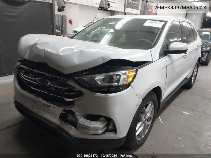 2021 Ford Edge Sel VIN: 2FMPK4J97MBA06424 Lot: 40621173