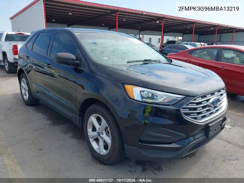 2021 Ford Edge Se VIN: 2FMPK3G96MBA13219 Lot: 40631727