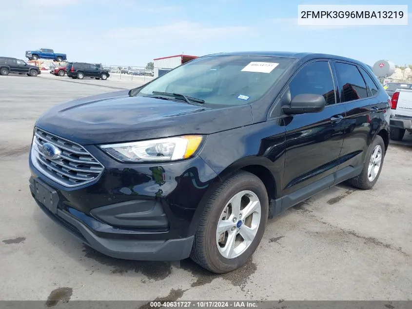 2021 Ford Edge Se VIN: 2FMPK3G96MBA13219 Lot: 40631727