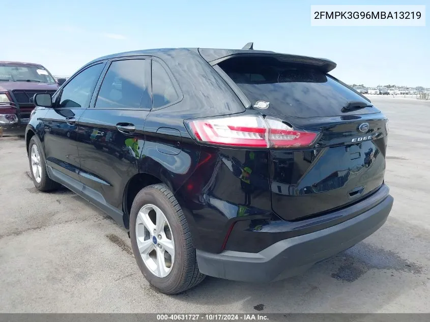 2021 Ford Edge Se VIN: 2FMPK3G96MBA13219 Lot: 40631727