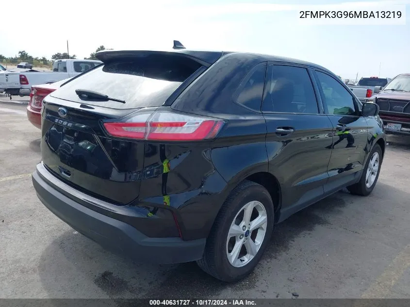 2021 Ford Edge Se VIN: 2FMPK3G96MBA13219 Lot: 40631727