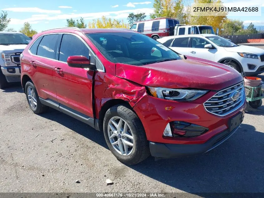 2021 Ford Edge Sel VIN: 2FMPK4J91MBA42688 Lot: 40667176