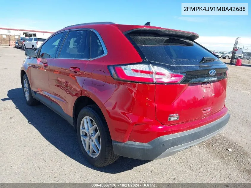 2021 Ford Edge Sel VIN: 2FMPK4J91MBA42688 Lot: 40667176