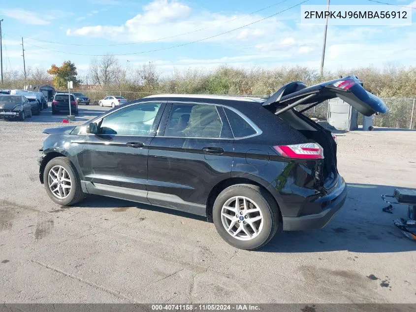 2021 Ford Edge Sel VIN: 2FMPK4J96MBA56912 Lot: 40741158