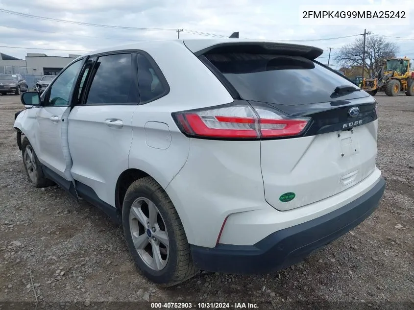 2021 Ford Edge Se VIN: 2FMPK4G99MBA25242 Lot: 40752903