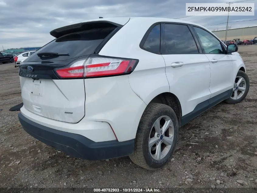 2021 Ford Edge Se VIN: 2FMPK4G99MBA25242 Lot: 40752903