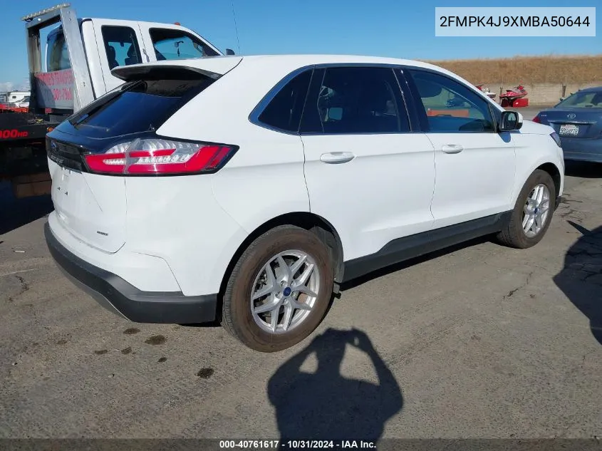 2021 Ford Edge Sel VIN: 2FMPK4J9XMBA50644 Lot: 40761617