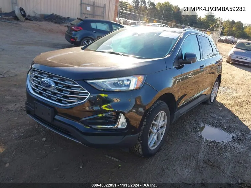 2021 Ford Edge Sel VIN: 2FMPK4J93MBA59282 Lot: 40822051