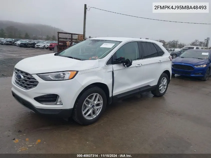 2021 Ford Edge Sel VIN: 2FMPK4J95MBA48493 Lot: 40837314