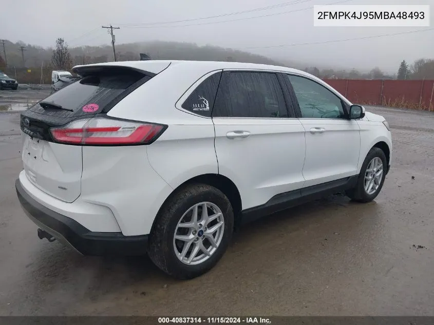 2021 Ford Edge Sel VIN: 2FMPK4J95MBA48493 Lot: 40837314