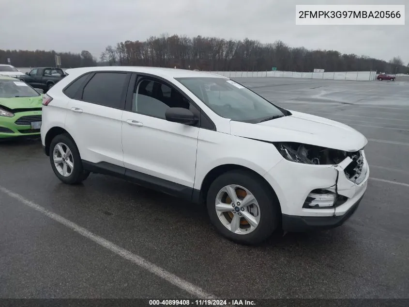 2021 Ford Edge Se VIN: 2FMPK3G97MBA20566 Lot: 40899408