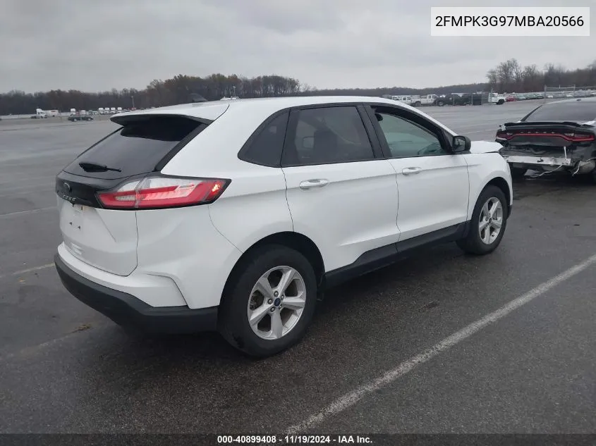 2021 Ford Edge Se VIN: 2FMPK3G97MBA20566 Lot: 40899408