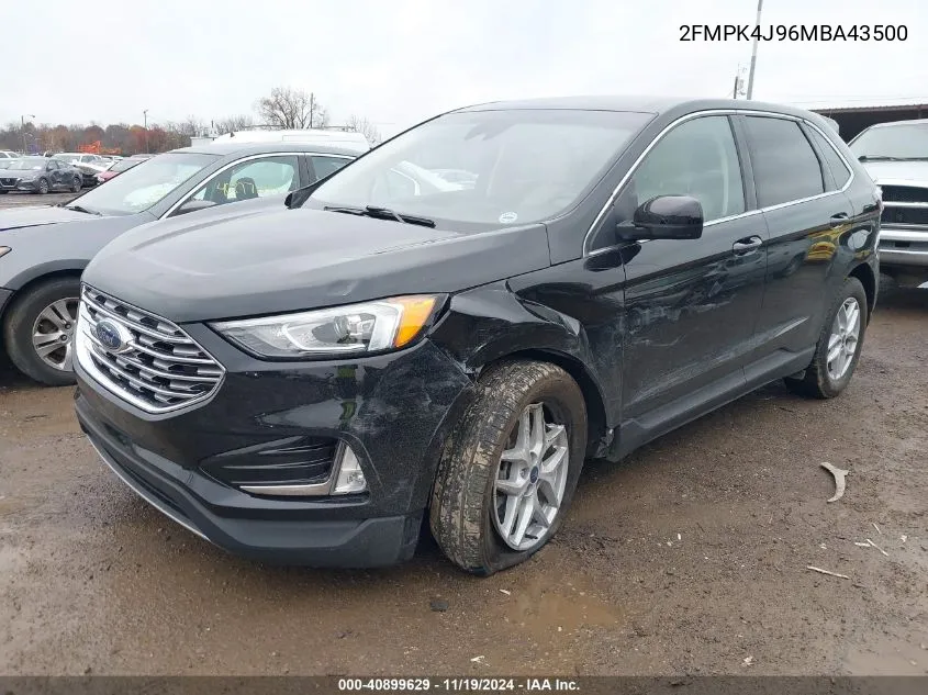 2021 Ford Edge Sel VIN: 2FMPK4J96MBA43500 Lot: 40899629