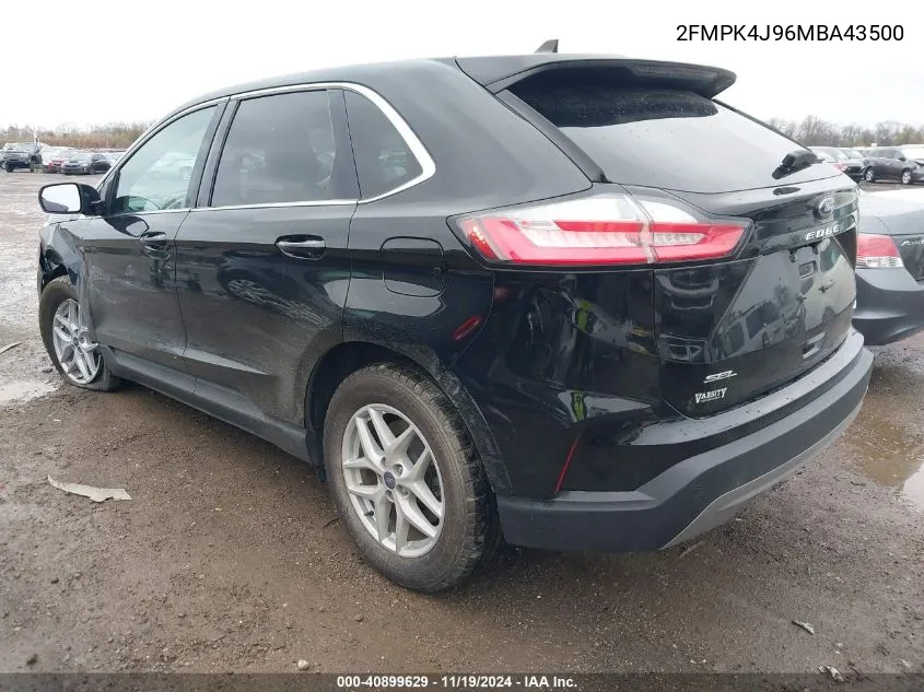 2021 Ford Edge Sel VIN: 2FMPK4J96MBA43500 Lot: 40899629